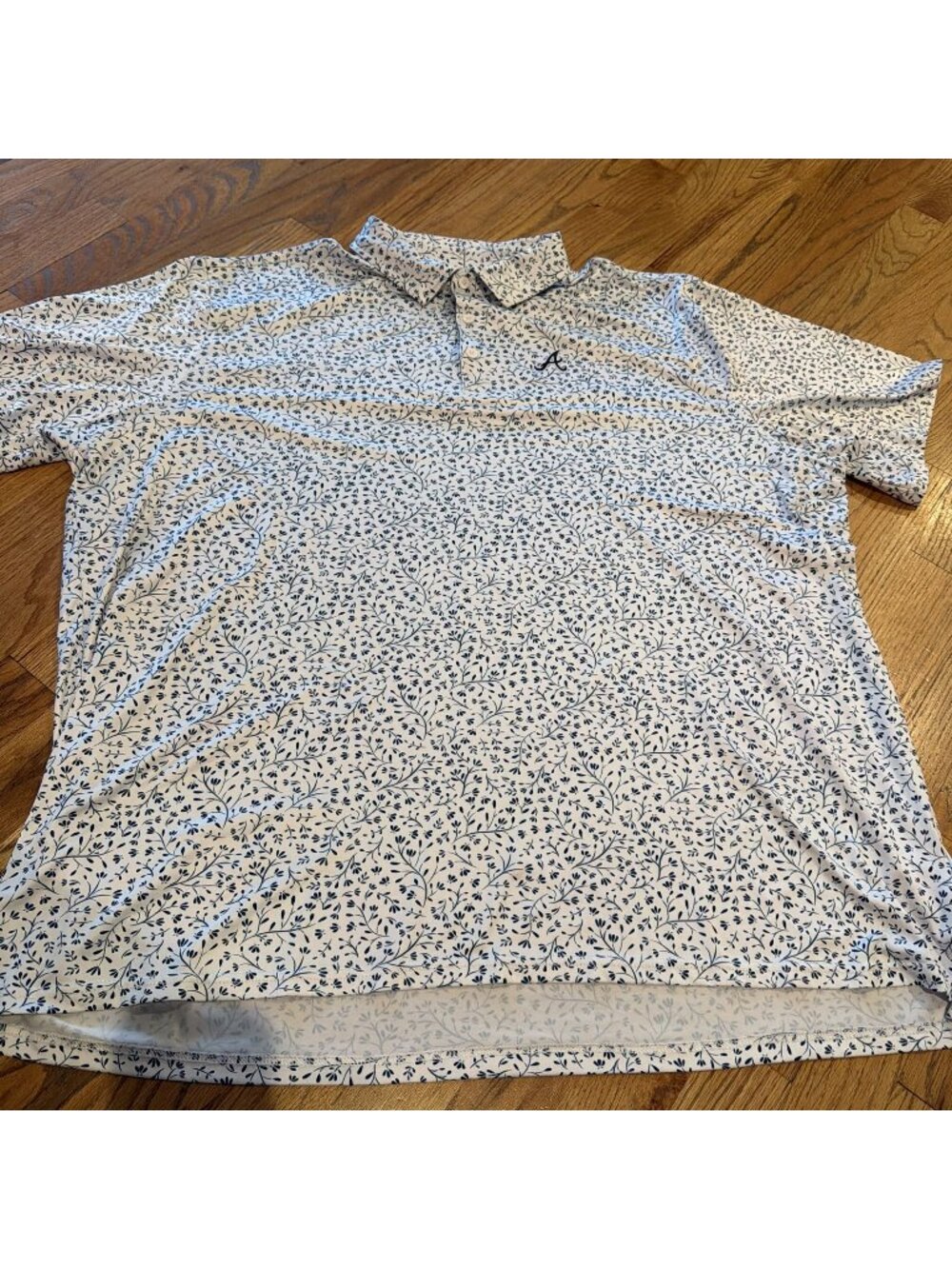 ANTIGUA MENS 3XL WHITE BLUE GOLF POLO SHIRT ATLANTA BRAVES